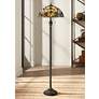 Quoizel Violets 62" High Vintage Bronze Tiffany-Style Floor Lamp