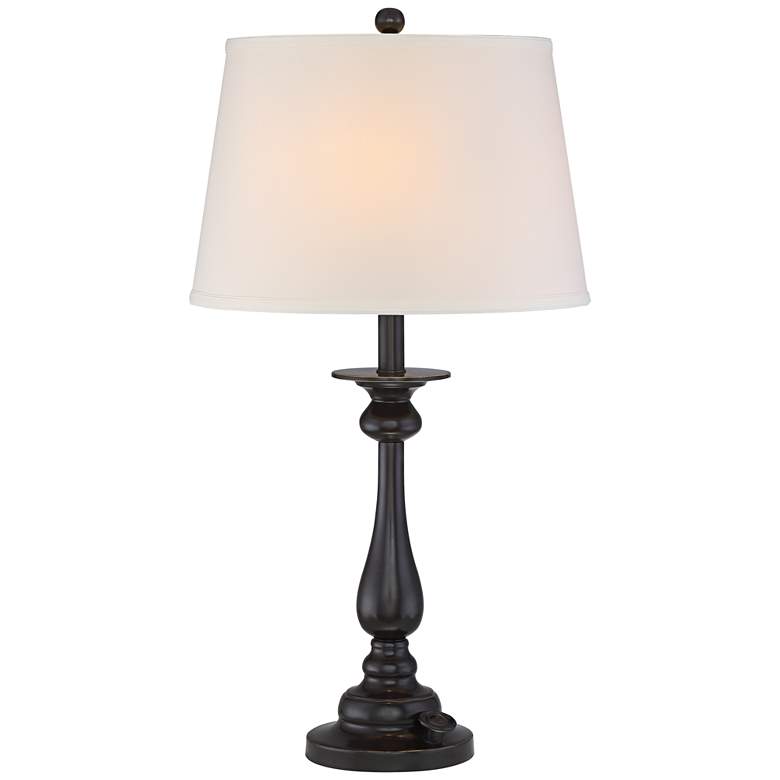Image 1 Quoizel Vivid Kingsley Bronze 3-Light Table Lamp