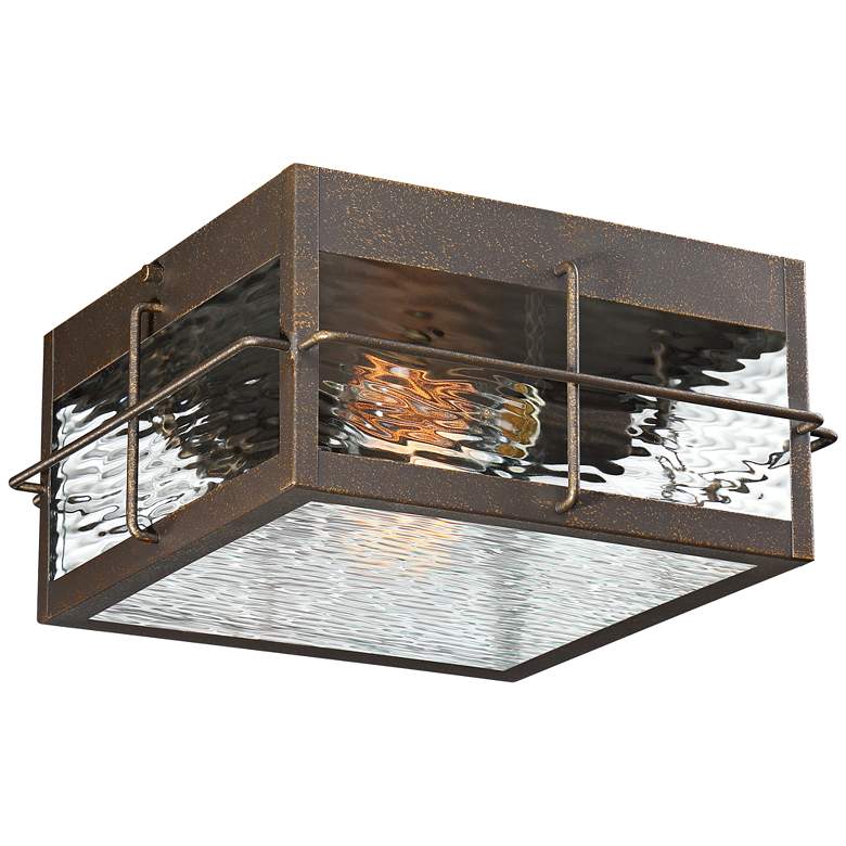 Image 1 Quoizel Ward 12 1/4"W Gilded Bronze Outdoor Ceiling Light