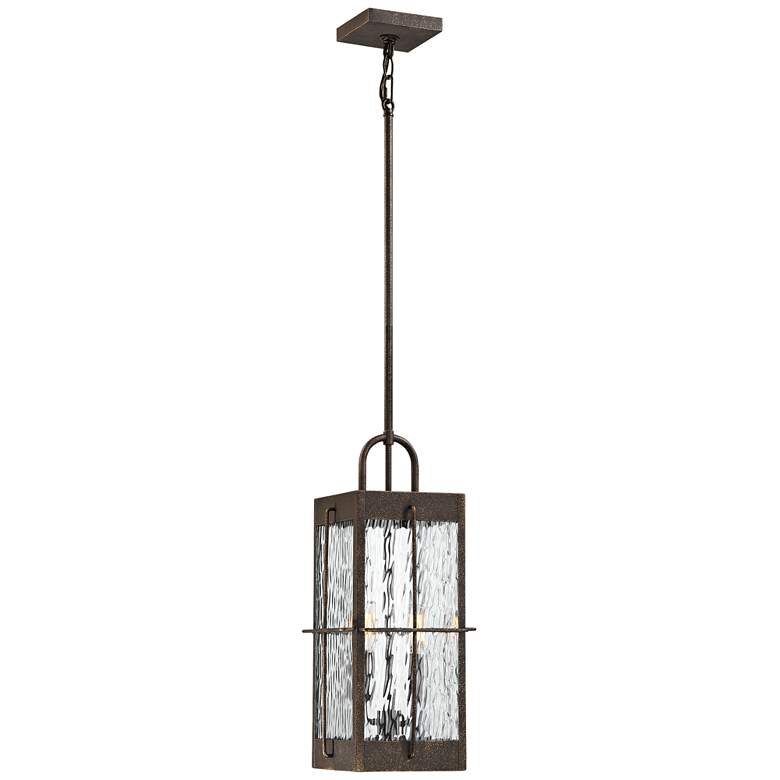 Image 1 Quoizel Ward 18 1/2 inchH Gilded Bronze Outdoor Hanging Light