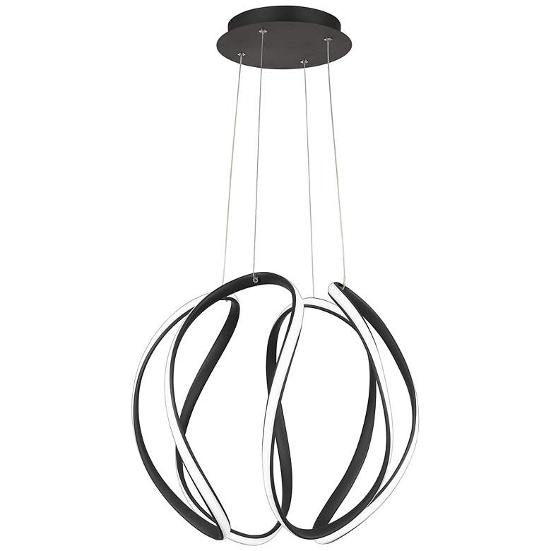 Image 1 Quoizel Waving 19" Wide Earth Black LED Pendant Light