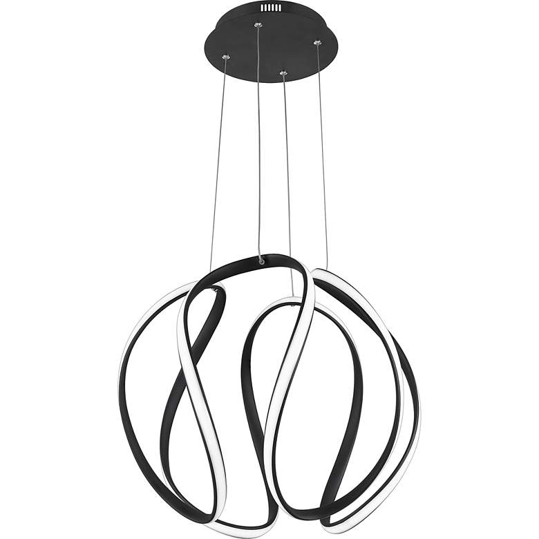 Image 3 Quoizel Waving 19" Wide Earth Black LED Pendant Light more views