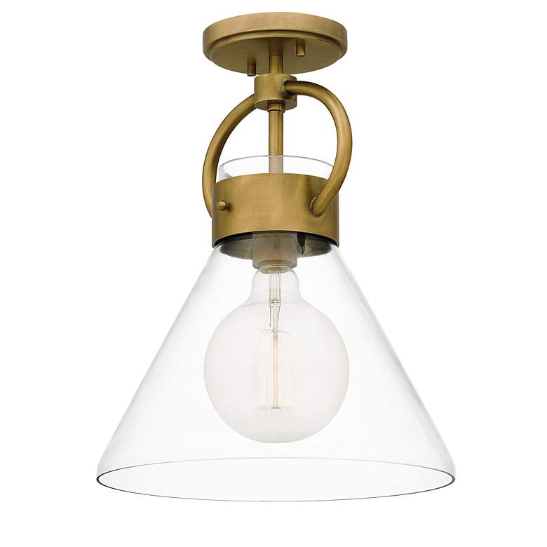 Image 4 Quoizel Webster 12" Wide Weathered Brass Ceiling Light more views