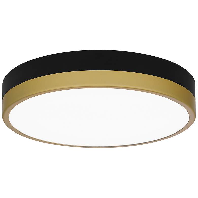 Image 3 Quoizel Weldin 11" Wide Matte Black Gold LED Ceiling Light