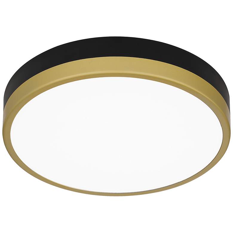 Image 5 Quoizel Weldin 11" Wide Matte Black Gold LED Ceiling Light more views