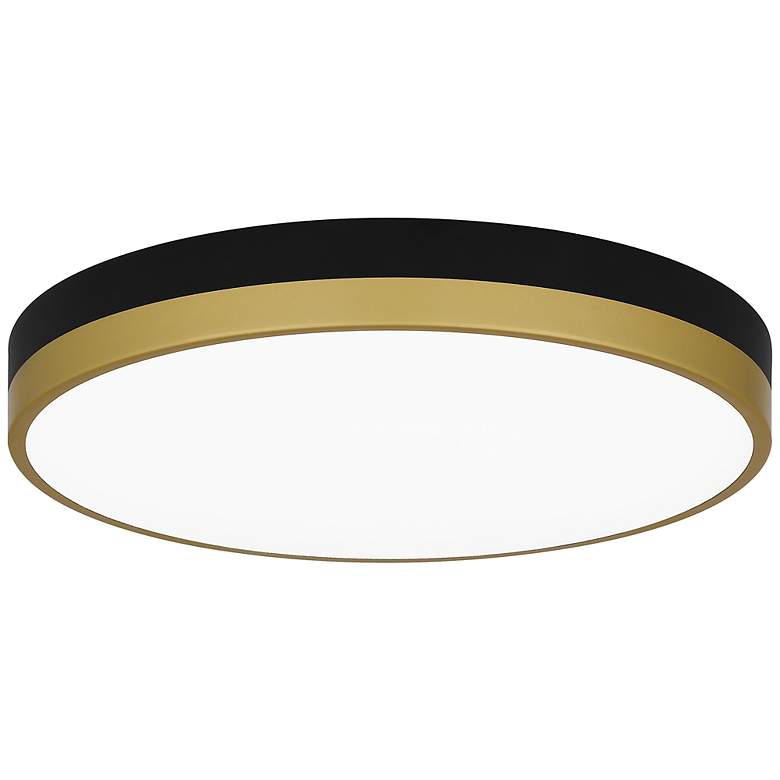 Image 3 Quoizel Weldin 15" Wide Matte Black Gold LED Ceiling Light