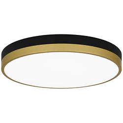 Quoizel Weldin 15" Wide Matte Black Gold LED Ceiling Light