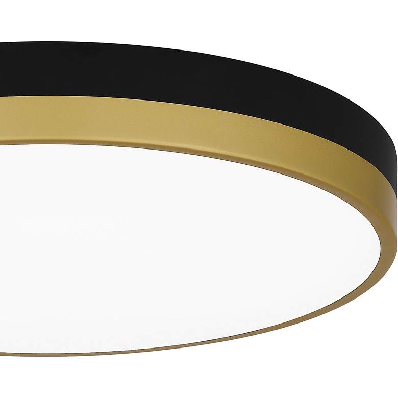 Image 7 Quoizel Weldin 15" Wide Matte Black Gold LED Ceiling Light more views