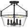 Quoizel Wells 16 1/2" Wide Gray Ash 4-Light Ceiling Light