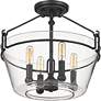 2_Quoizel Wells 16 1/2" Wide Gray Ash 4-Light Ceiling Light more views