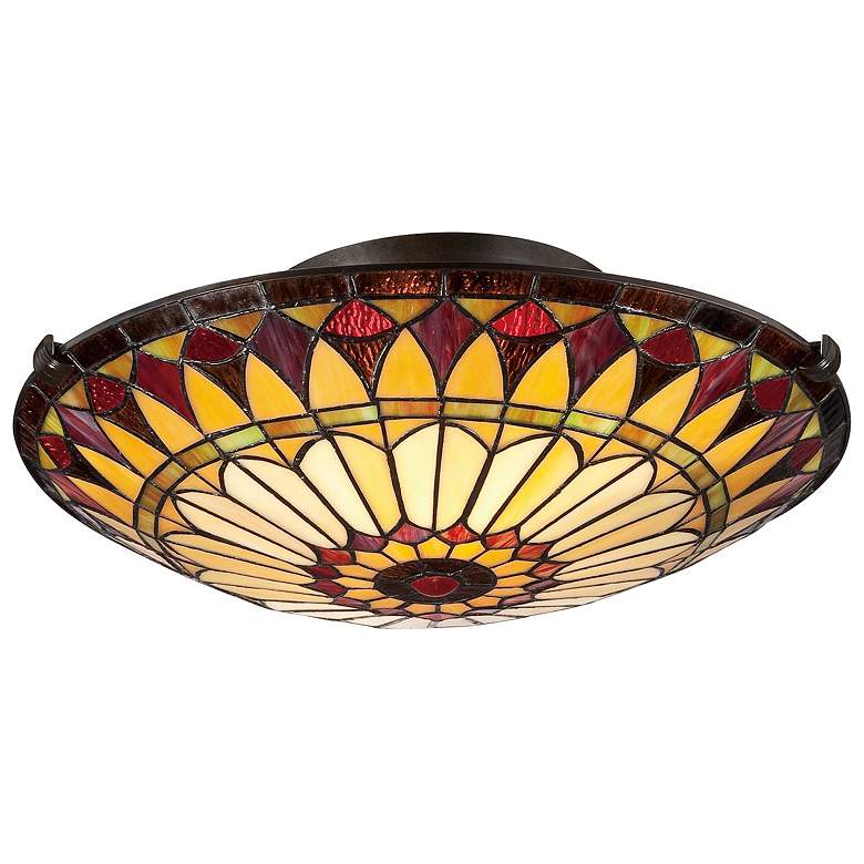 Image 3 Quoizel West End 17" Wide Tiffany-Style Sunflower Ceiling Light more views