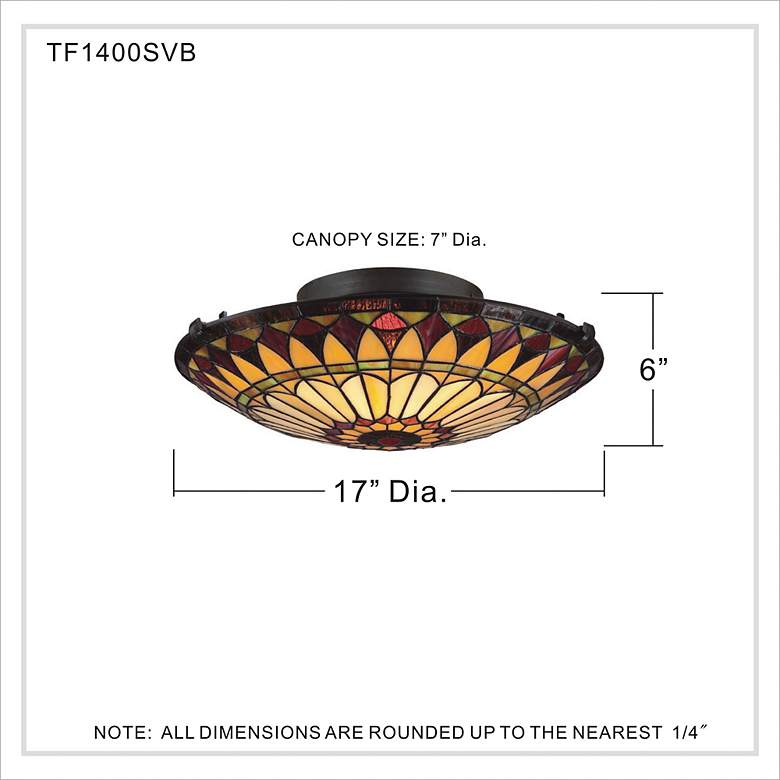 Image 6 Quoizel West End 17" Wide Tiffany-Style Sunflower Ceiling Light more views