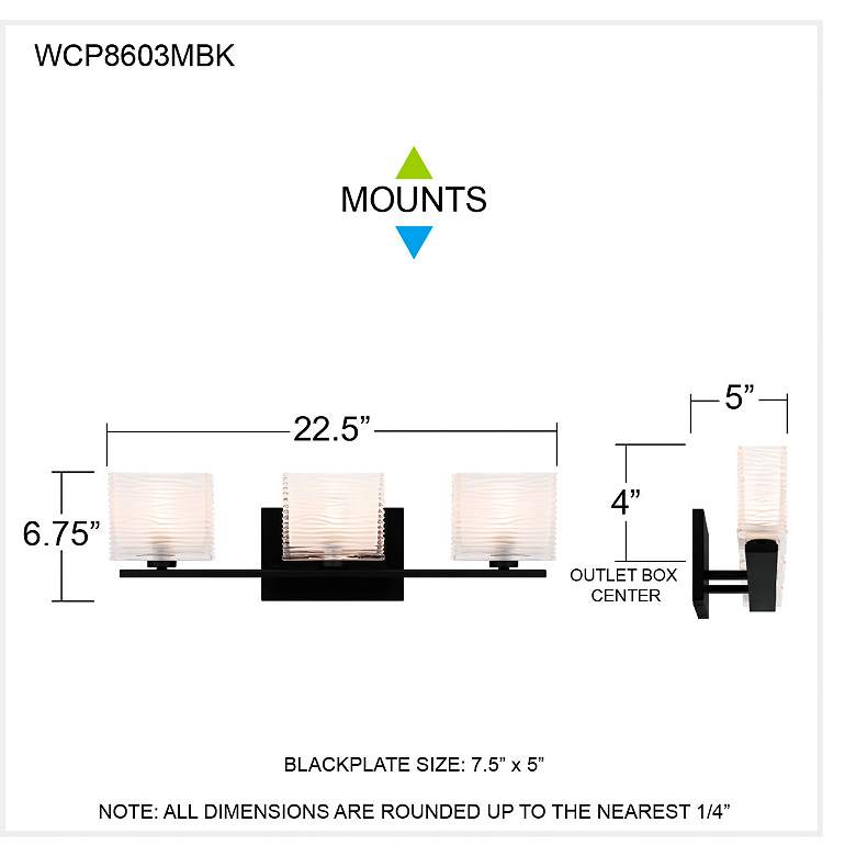Image 6 Quoizel Westcap 22 1/2" Wide Matte Black 3-Light Bath Light more views