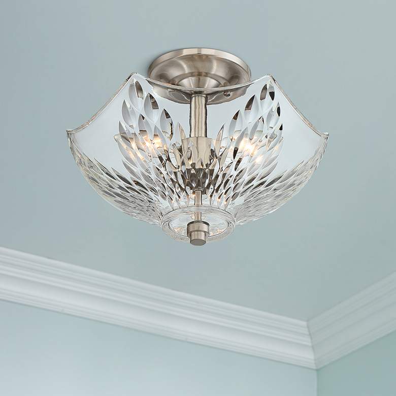 Image 1 Quoizel Westchester 13 inch Wide Brushed Nickel Ceiling Light