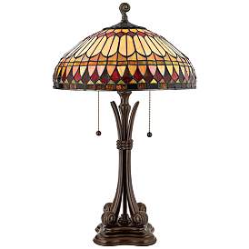 Image3 of Quoizel Western Place 26 1/2" Bronze Tiffany-Style Glass Table Lamp