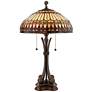 Quoizel Western Place 26 1/2" Bronze Tiffany-Style Glass Table Lamp in scene