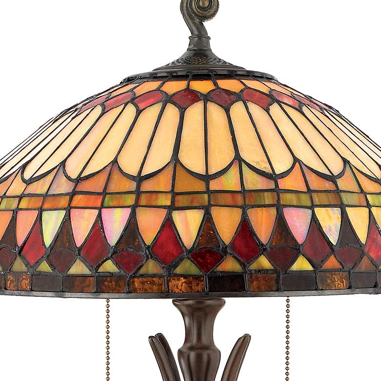 Image 6 Quoizel Western Place 26 1/2" Bronze Tiffany-Style Glass Table Lamp more views