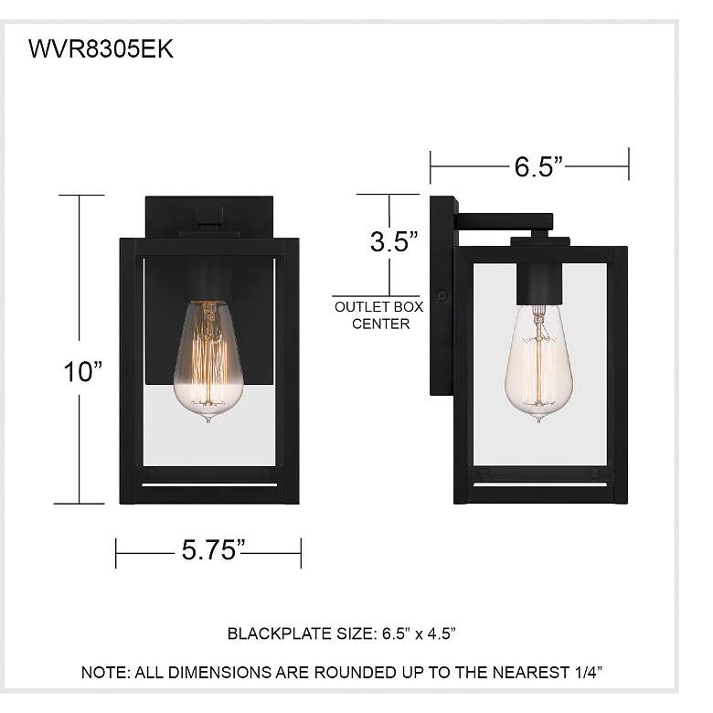 Image 7 Quoizel Westover 10" High Earth Black Outdoor Wall Light more views