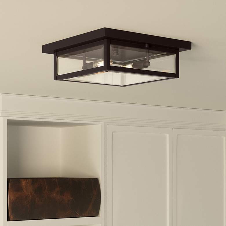 Image 2 Quoizel Westover 12"W Western Bronze 2-Light Ceiling Light