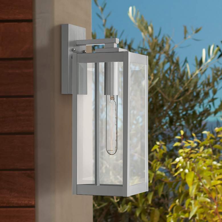 Image 1 Quoizel Westover 17" High Silver Outdoor Wall Light