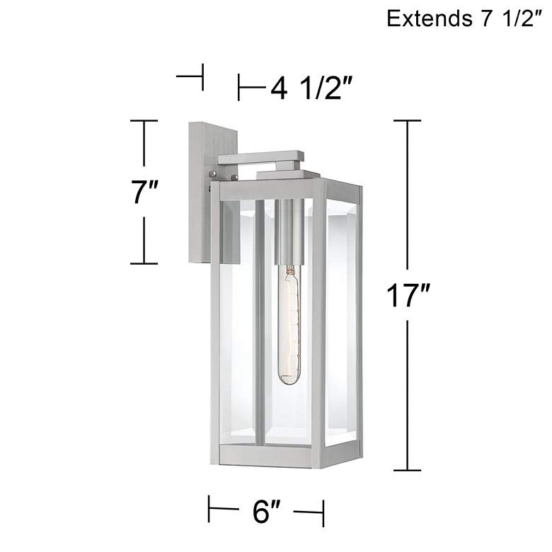 Image 6 Quoizel Westover 17 inch High Silver Outdoor Wall Light more views