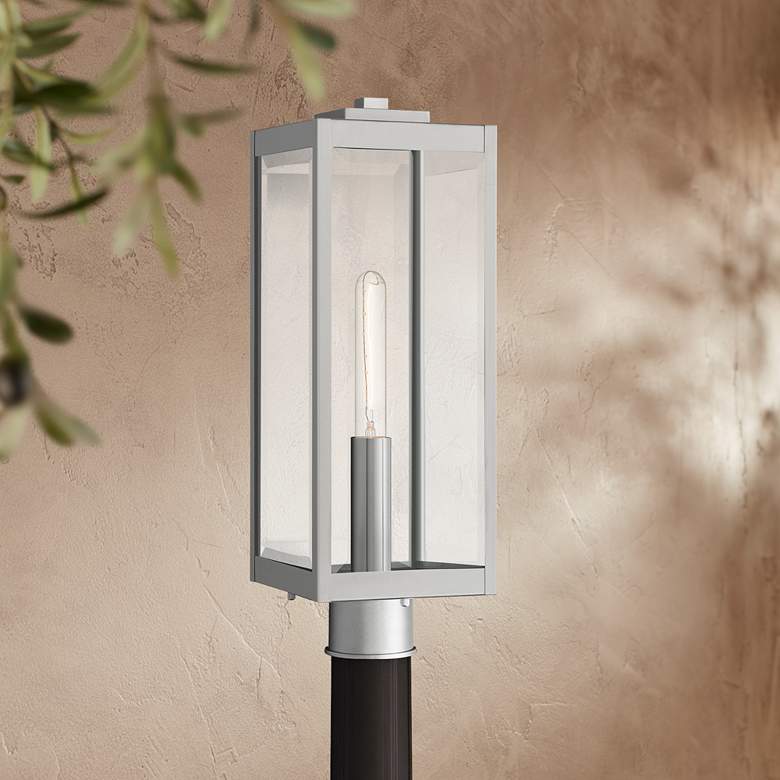 Image 1 Quoizel Westover 20 1/2 inch High Silver Outdoor Post Light