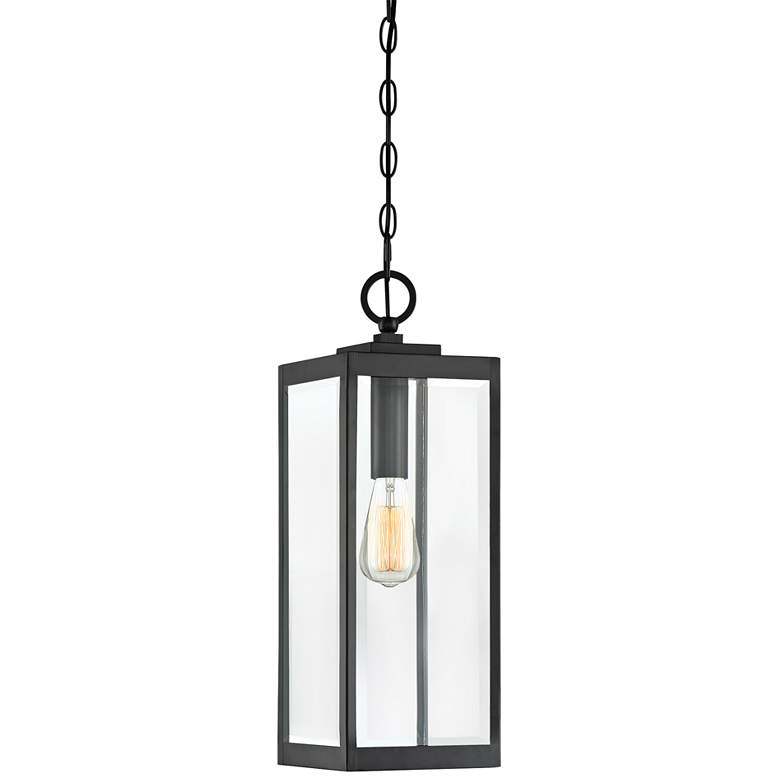 Quoizel Westover 20 3/4 inch Earth Black Clear Glass Outdoor Hanging Light