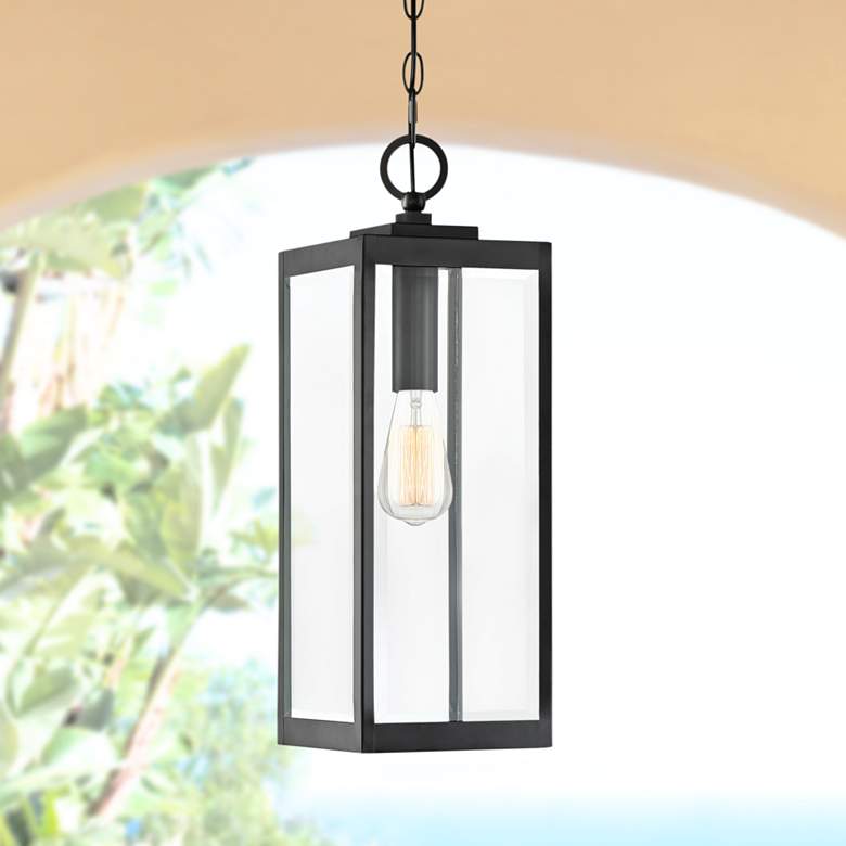 Image 1 Quoizel Westover 20 3/4" Earth Black Clear Glass Outdoor Hanging Light