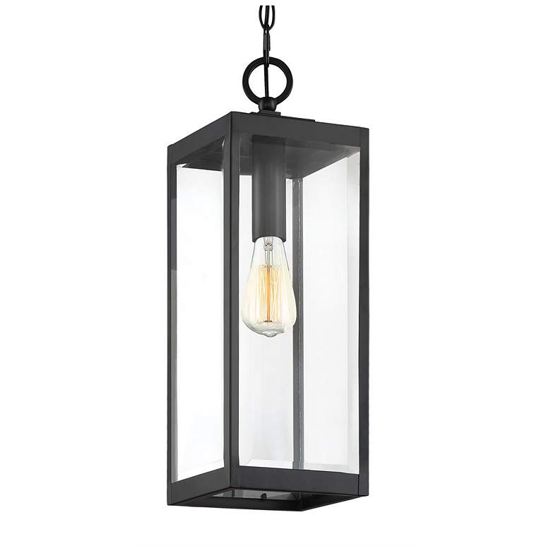 Image 3 Quoizel Westover 20 3/4" Earth Black Clear Glass Outdoor Hanging Light more views