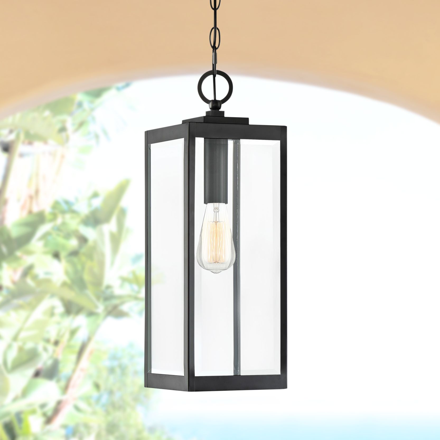 black exterior hanging lights