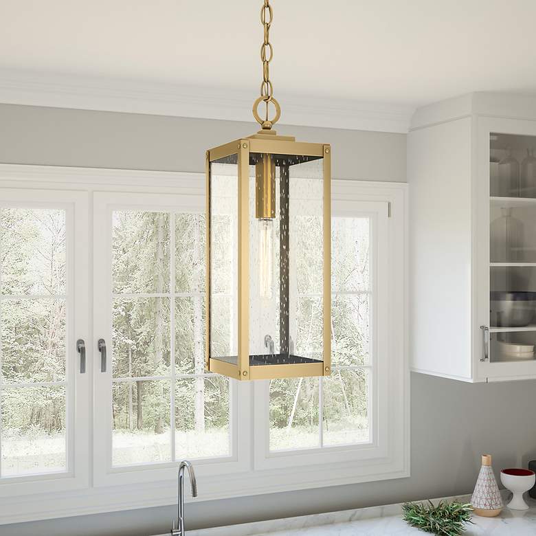 Image 1 Quoizel Westover 7" Wide Antique Brass Mini Pendant