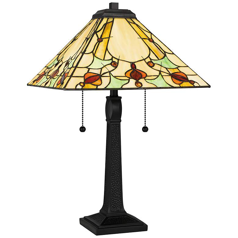 Image 2 Quoizel Westwind 22 1/2" High Matte Black Art Glass Table Lamp