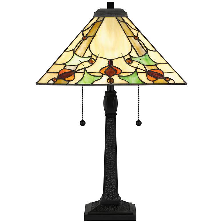 Image 4 Quoizel Westwind 22 1/2" High Matte Black Art Glass Table Lamp more views