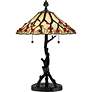 Quoizel Whispering Wood 25" Tiffany-Style Art Glass Table Lamp in scene