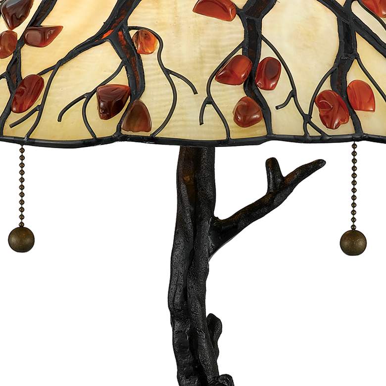 Image 5 Quoizel Whispering Wood 25" Tiffany-Style Art Glass Table Lamp more views