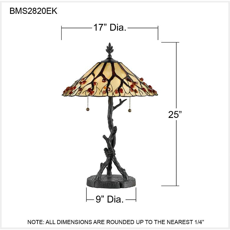 Image 6 Quoizel Whispering Wood 25" Tiffany-Style Art Glass Table Lamp more views