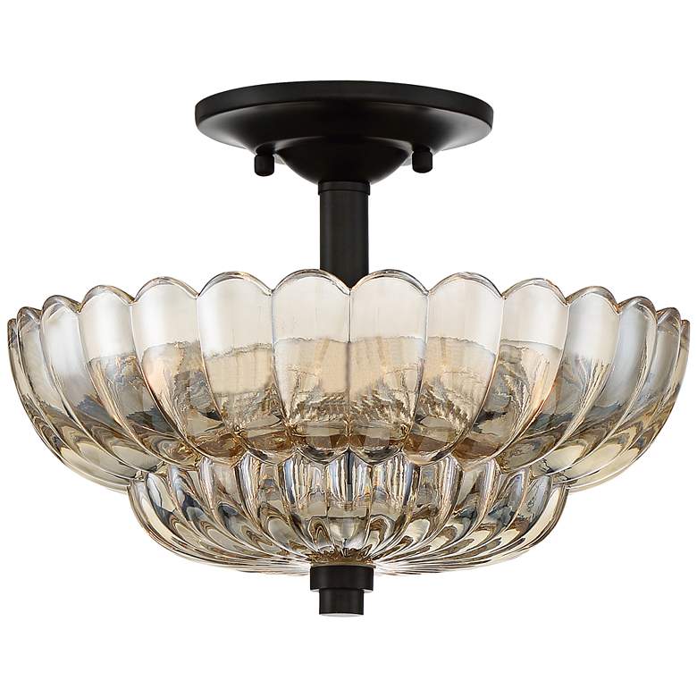 Image 2 Quoizel Whitecap 11 3/4" Wide Mottled Cocoa Ceiling Light