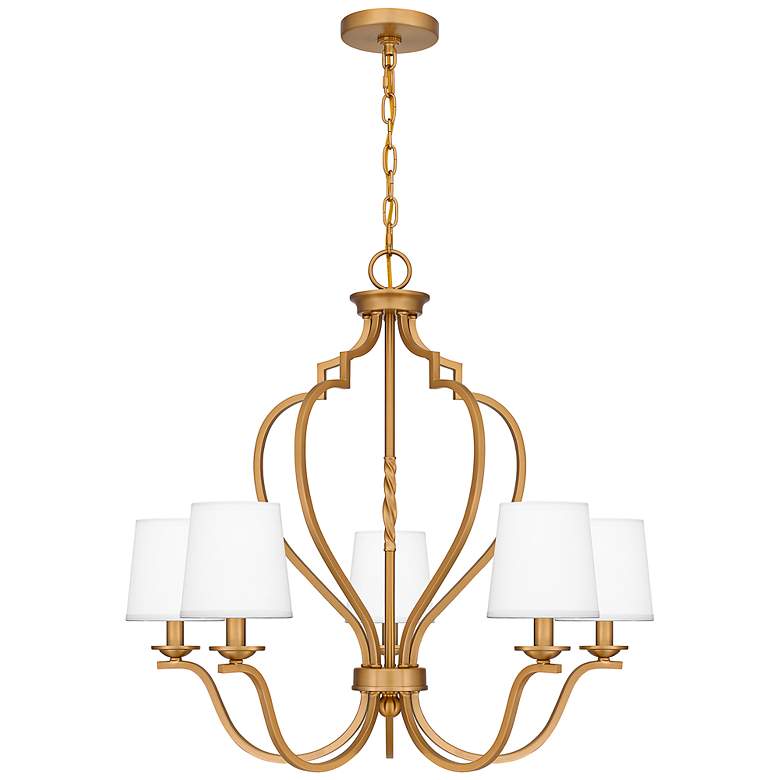 Image 1 Quoizel Wilkins 27 1/2" Wide 5-Light Weathered Brass Chandelier