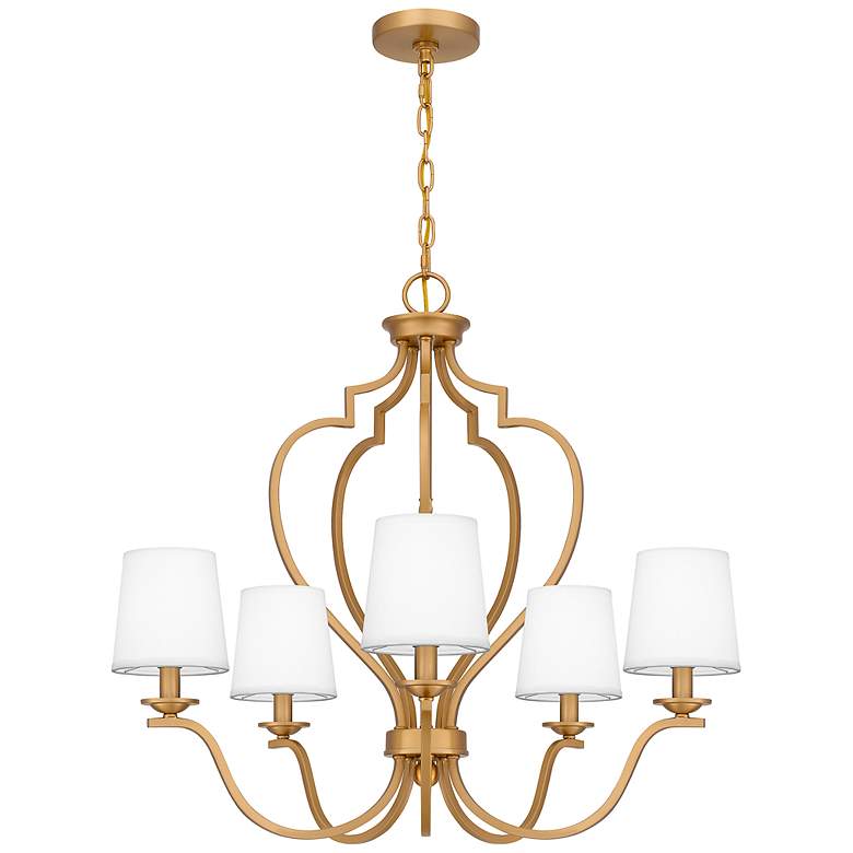 Image 3 Quoizel Wilkins 27 1/2" Wide 5-Light Weathered Brass Chandelier more views