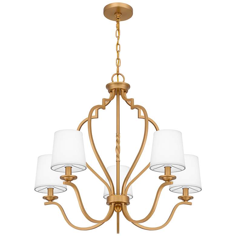 Image 4 Quoizel Wilkins 27 1/2" Wide 5-Light Weathered Brass Chandelier more views