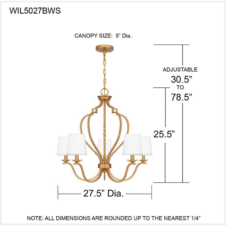 Image 7 Quoizel Wilkins 27 1/2" Wide 5-Light Weathered Brass Chandelier more views