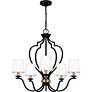 3_Quoizel Wilkins 27 1/2" Wide Matte Black 5-Light Chandelier more views