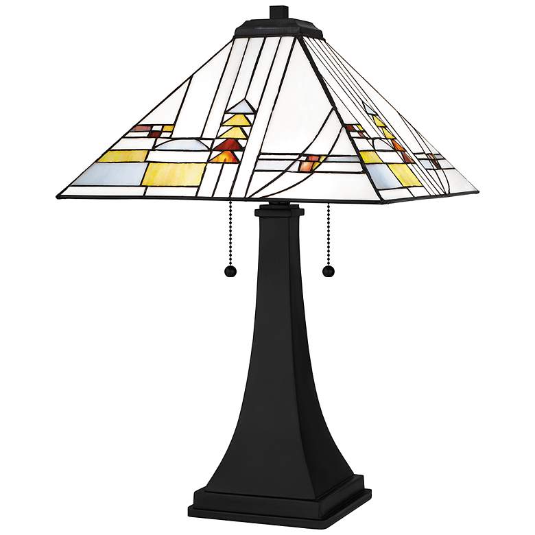 Image 2 Quoizel Winchester Matte Black Tiffany Table Lamp