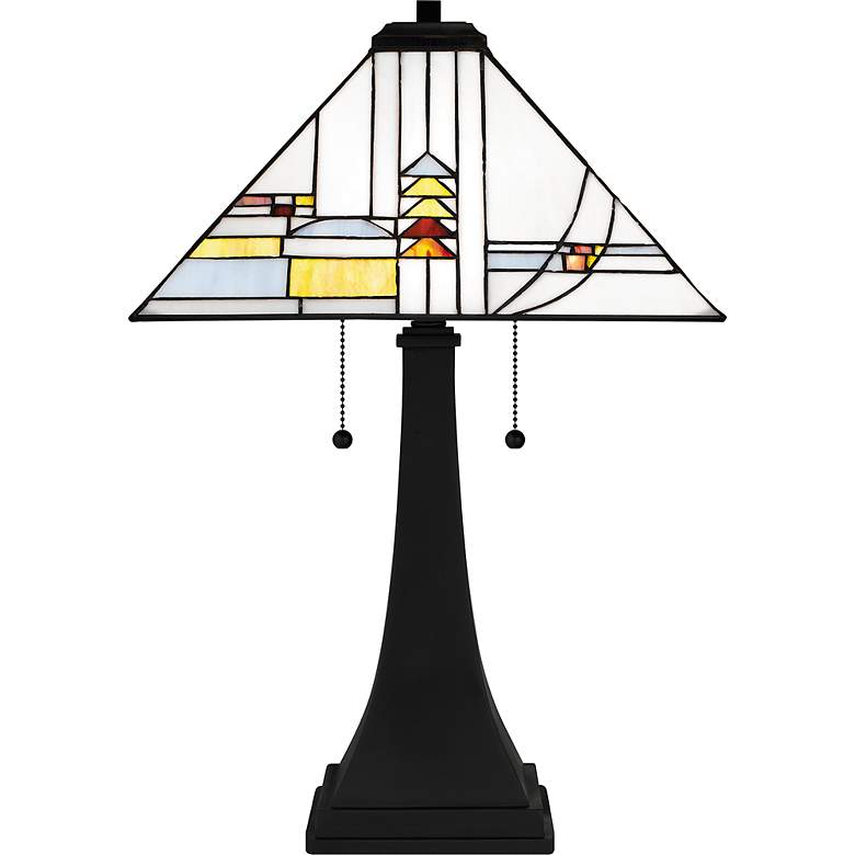 Image 3 Quoizel Winchester Matte Black Tiffany Table Lamp more views
