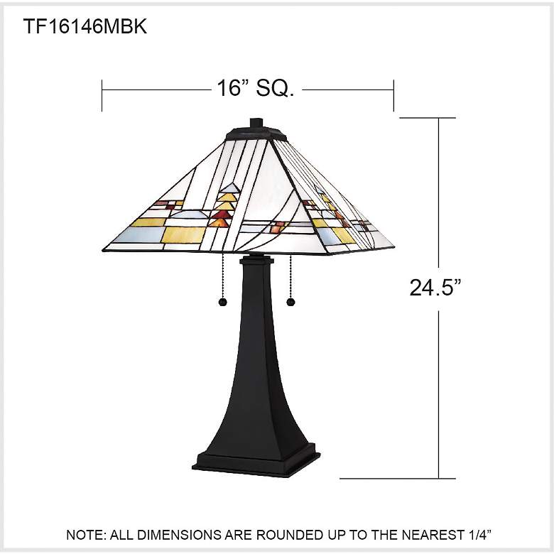Image 6 Quoizel Winchester Matte Black Tiffany Table Lamp more views