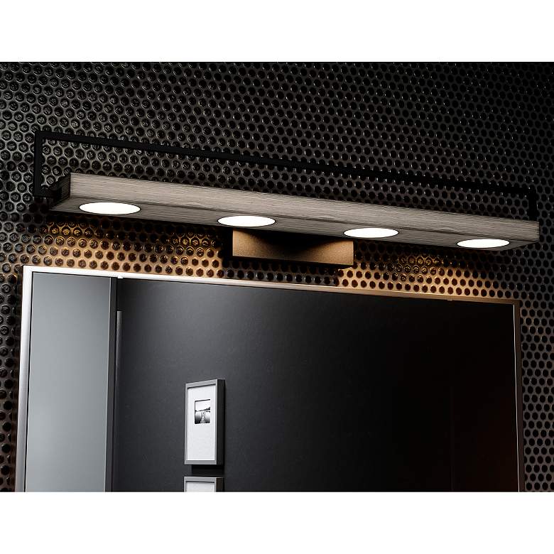 Image 2 Quoizel Winnett 32" Wide Matte Black LED Bath Light
