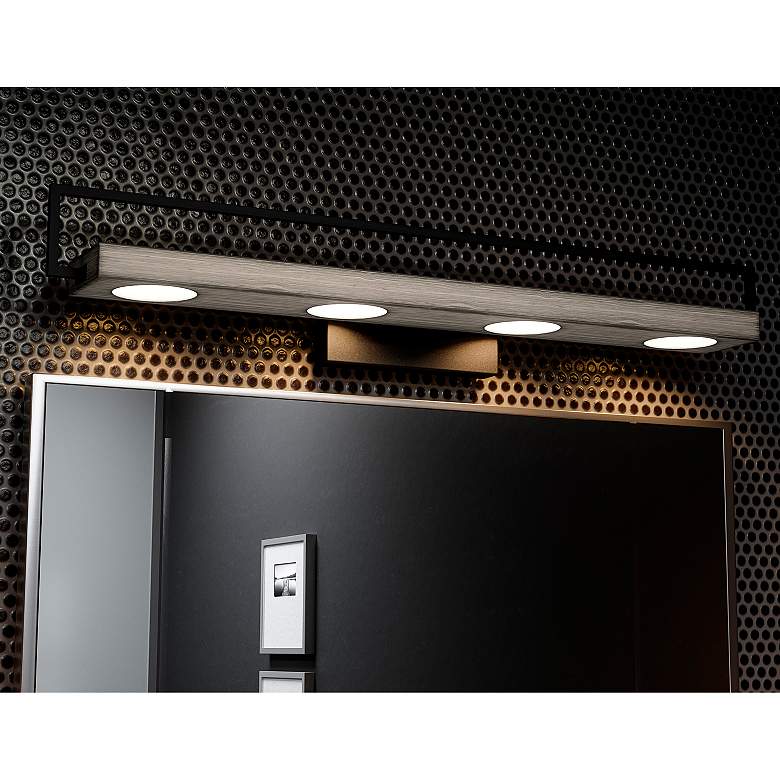 Image 2 Quoizel Winnett 32 inch Wide Matte Black LED Bath Light