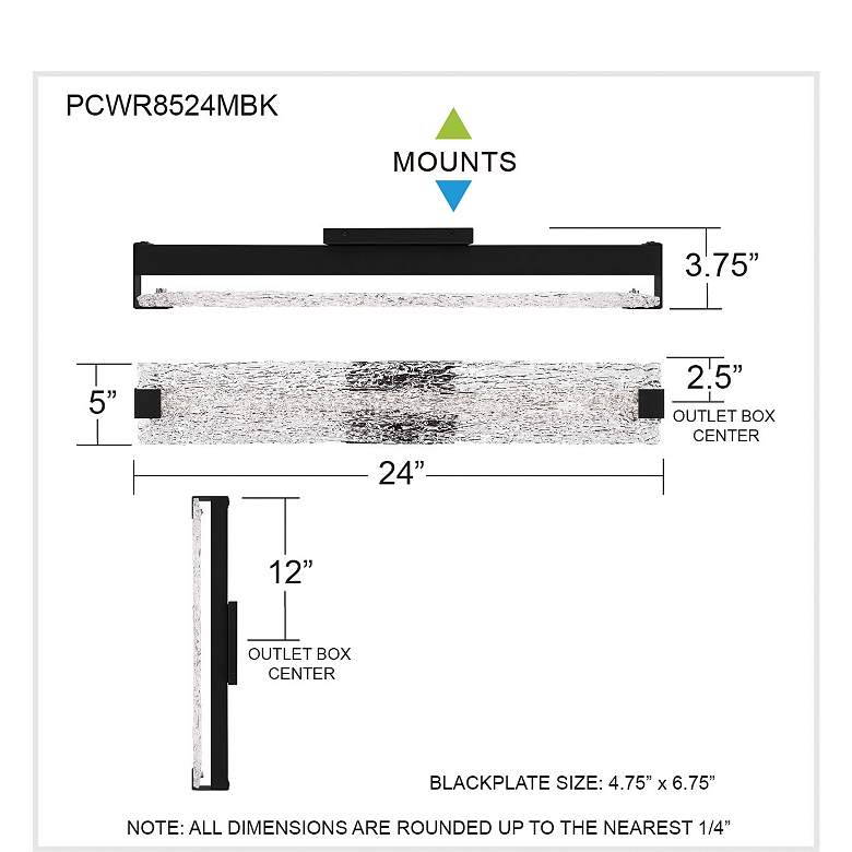 Image 7 Quoizel Winter 24" Wide Matte Black LED Bath Light more views