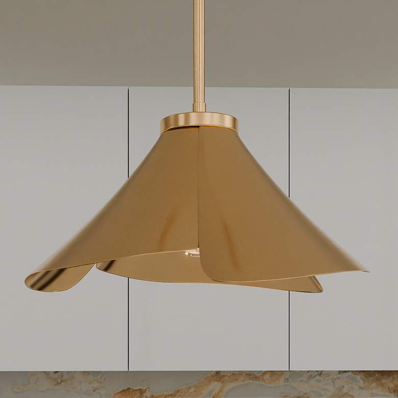 Image 2 Quoizel Wisp 14 1/2" Wide Light Gold Pendant Light