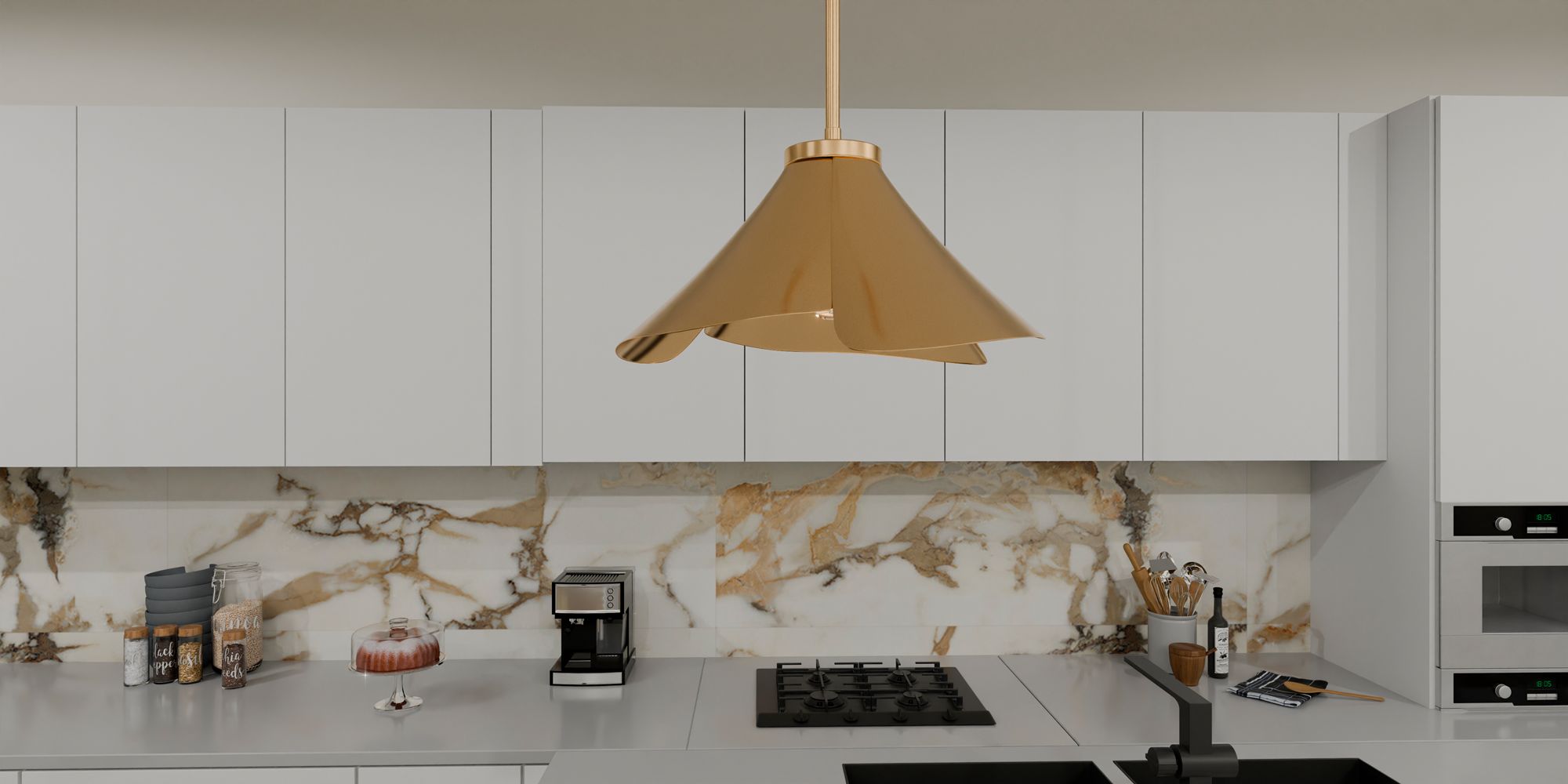 Quoizel Wisp 14 1/2" Wide Light Gold Pendant Light in scene